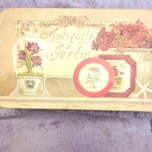 Art in Motion vintage yellow & floral small suitcase